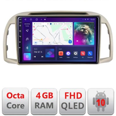 Navigatie Nissan Micra 2002-2010 Android radio gps internet 4+64 carplay android auto KIT-micra2003+EDT-E309v3