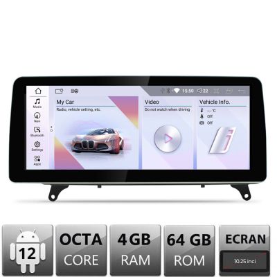 Navigatie BMW X5 X6 E70 E71 2007-2008 cu ecran CCC Android ecran 10.25" 4+32 4G BT