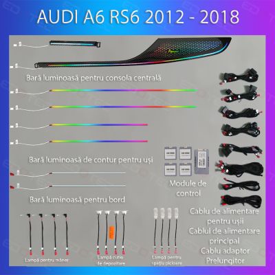 Lumini Ambientale NIGHTVIBE Audi  A6 RS6 C7 2012-2018 set complet control telefon sau sistem original