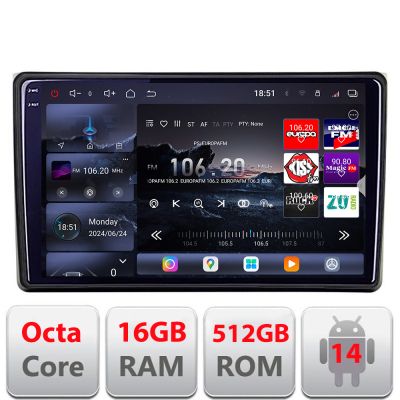 Navigatie Audi A4 B6, A4 B7 2001-2007  Edotec Kit-050 8 core QLED 2K 16+512GB 360 Android Waze USB Navigatie Internet Youtube Radio v1