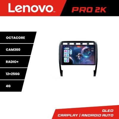 Navigatie Porsche Cayenne 2002-2011 Lenovo Kit-443 8 core QLED 2K 12+256 360 Android Waze USB Navigatie Internet Youtube Radio