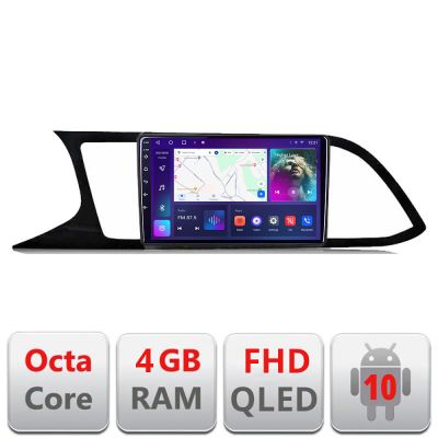 Navigatie Seat Leon MIB B-306 Android Ecran QLED octa core 4+64 carplay android auto KIT-306+EDT-E309V3