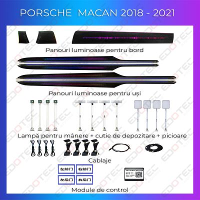 Lumini Ambientale NIGHTVIBE Porsche Macan 2018-2021 set complet cu trimuri control telefon sau sistem original