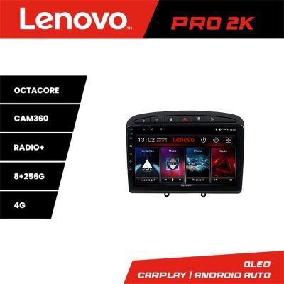 Navigatie Peugeot 308  Lenovo Kit-038 8 core QLED 2K 8+256 360 Android Waze USB Navigatie Internet Youtube Radio