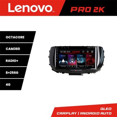 Navigatie Kia Soul 2020- Lenovo Kit-soul 8 core QLED 2K 8+256 360 Android Waze USB Navigatie Internet Youtube Radio