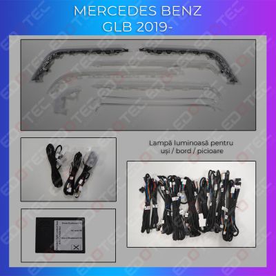 Lumini Ambientale NIGHTVIBE trimuri usi picioare Mercedes GLB control pe sistemul original sau telefon