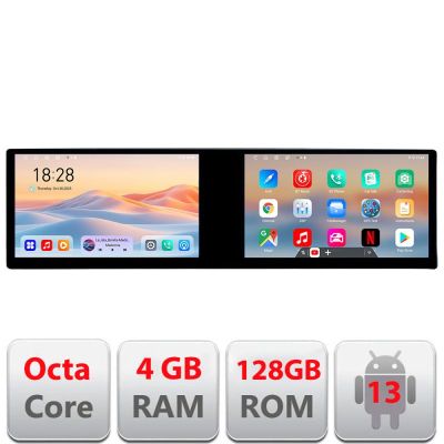 Navigatie universala KIT-1DIN Edotec 2 ecrane  8 core 4+128 21.6 inch Incell android Wifi 5Ghz gps internet  C