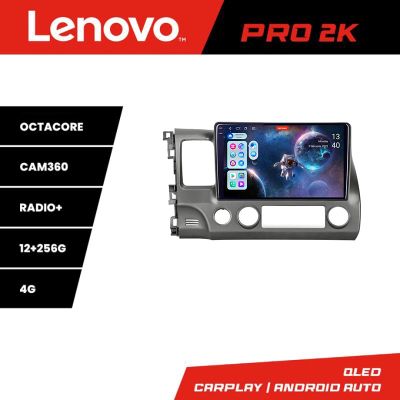 Navigatie Honda Civic Sedan Lenovo Kit-044 8 core QLED 2K 12+256 360 Android Waze USB Navigatie Internet Youtube Radio