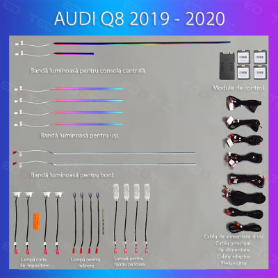 Lumini Ambientale NIGHTVIBE Audi  Q8 2019-2023 set complet control telefon sau sistem original