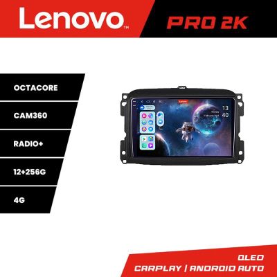 Navigatie Fiat 500 2015-2021 Lenovo Kit-500new 8 core QLED 2K 12+256 360 Android Waze USB Navigatie Internet Youtube Radio