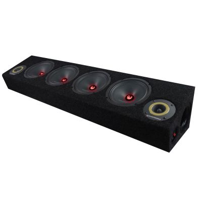 Cutie cu difuzoare iluminate Phoenix Gold 1700W ieșire SPL 2 x 4 OHM 4 x difuzoare midrange 2 x tweetere pro audio