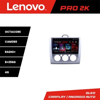 Navigatie Ford Focus 2 Manual Lenovo Kit-140-manual 8 core QLED 2K 8+256 360 Android Waze USB Navigatie Internet Youtube Radio