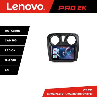 Navigatie Dacia Sandero Logan 2012-2020 Lenovo Kit-sandero 8 core QLED 2K 12+256 360 Android Waze USB Navigatie Internet Youtube Radio
