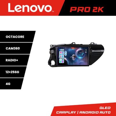 Navigatie Toyota Hilux 2016- Lenovo Kit-TY59 8 core QLED 2K 12+256 360 Android Waze USB Navigatie Internet Youtube Radio