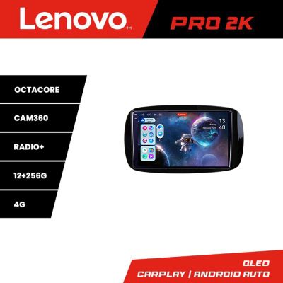 Navigatie Smart For Two 2015- Lenovo Kit-Smart15 8 core QLED 2K 12+256 360 Android Waze USB Navigatie Internet Youtube Radio