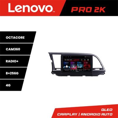 Navigatie Hyundai Elantra 2015-2018 Lenovo Kit-581 8 core QLED 2K 8+256 360 Android Waze USB Navigatie Internet Youtube Radio