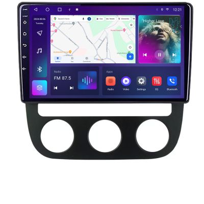 Navigatie VW Golf 5 2004-2010 clima automatica Android radio gps internet 4+64 carplay android auto KIT-golf5-automatic+EDT-E310v3