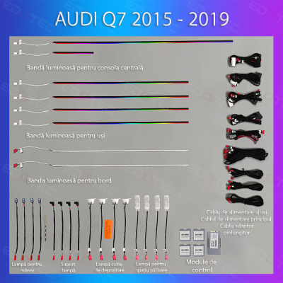 Lumini Ambientale NIGHTVIBE Audi  Q7 2015-2019 set complet control telefon sau sistem original