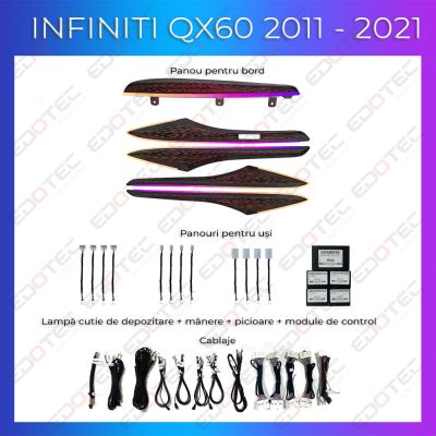 Lumini Ambientale NIGHTVIBE Inifnity QX60 2011-2021 set complet control telefon sau sistem original