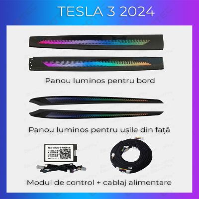Lumini Ambientale NIGHTVIBE Tesla Model 3 2024 trimuri control telefon