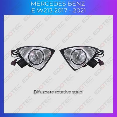Lumini Ambientale NIGHTVIBE difuzoare rotative stalpi Mercedes E W213 2017-2021 control pe sistemul original sau telefon