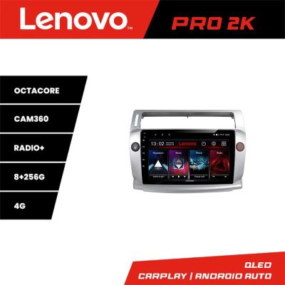 Navigatie Citroen C4  Lenovo Kit-088 8 core QLED 2K 8+256 360 Android Waze USB Navigatie Internet Youtube Radio