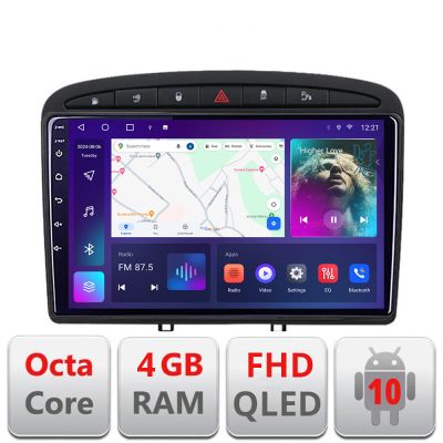 Navigatie Peugeot 308 B-038 Android Ecran QLED octa core 4+64 carplay android auto KIT-038+EDT-E309V3