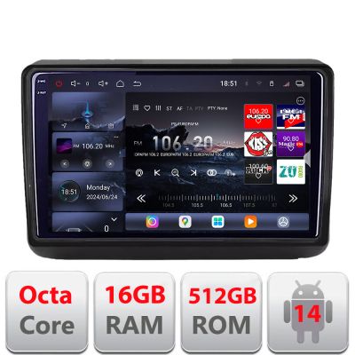 Navigatie Jeep Grand Cherokee 2014-2019 Edotec Kit-JGG 8 core QLED 2K 16+512GB 360 Android Waze USB Navigatie Internet Youtube Radio