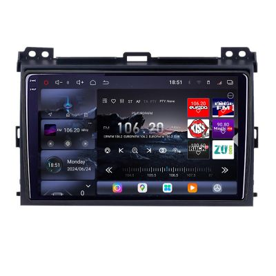 Navigatie Toyota Prado 2007- Edotec Kit-456 8 core QLED 2K 16+512GB 360 Android Waze USB Navigatie Internet Youtube Radio