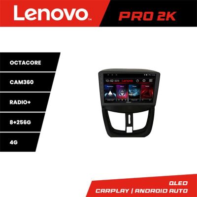 Navigatie Peugeot 207 Lenovo Kit-PE01 8 core QLED 2K 8+256 360 Android Waze USB Navigatie Internet Youtube Radio