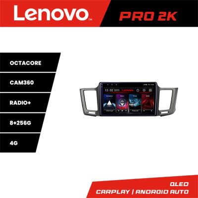 Navigatie Toyota RAV4 Lenovo Kit-247 8 core QLED 2K 8+256 360 Android Waze USB Navigatie Internet Youtube Radio
