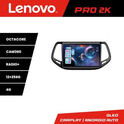 Navigatie Jeep Compass 2017 Lenovo Kit-739 8 core QLED 2K 12+256 360 Android Waze USB Navigatie Internet Youtube Radio