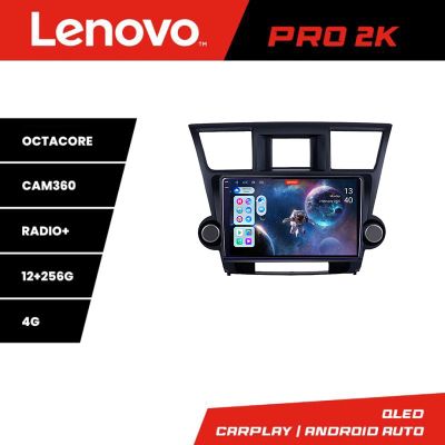 Navigatie Toyota Highlander 2007-2013 Android radio gps internet 8 core QLED 2K 12+256 360 Lenovo