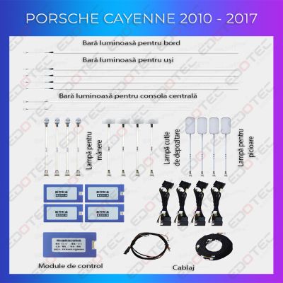 Lumini Ambientale NIGHTVIBE Porsche 2010-2017 set complet control telefon sau sistem original