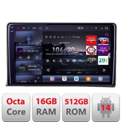 Navigatie vw multivan 2003-2015 Edotec Kit-MULTIVAN 8 core QLED 2K 16+512GB 360 Android Waze USB Navigatie Internet Youtube Radio