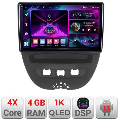 Navigatie Citroen C1 Peugeot 107 Toyota Aygo 2005-2014 Android radio gps internet 4+64 InCell Display 1K KIT-C1+EDT-E210-RK