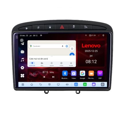 Navigatie Peugeot 308 Quad Core Lenovo Kit-038 8 Core 2.2 Ghz 8+128 Qled Incell 1K Android 360 Carplay DSP AHD 1080P ADAS 4G Wifi 5Ghz Bluetooth PRO