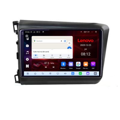 Navigatie Honda Civic 2012-2015 Lenovo Kit-132 8 Core 2.2 Ghz 8+128 Qled Incell 1K Android 360 Carplay DSP AHD 1080P ADAS 4G Wifi 5Ghz Bluetooth PRO