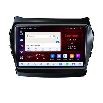 Navigatie Hyundai Santa Fe IX45 2012-2017 Lenovo Kit-209 8 Core 2.2 Ghz 8+128 Qled Incell 1K Android 360 Carplay DSP AHD 1080P ADAS 4G Wifi 5Ghz Bluetooth PRO