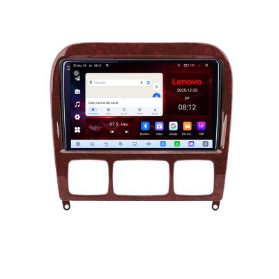 Navigatie Mercedes Clasa S 1998-2005 Lenovo Kit-220 8 Core 2.2 Ghz 8+128 Qled Incell 1K Android 360 Carplay DSP AHD 1080P ADAS 4G Wifi 5Ghz Bluetooth PRO