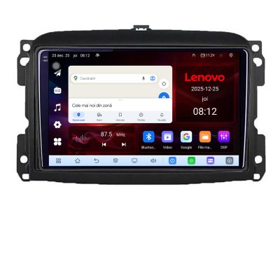 Navigatie Fiat 500L 2012-2017 Lenovo Kit-500L 8 Core 2.2 Ghz 8+128 Qled Incell 1K Android 360 Carplay DSP AHD 1080P ADAS 4G Wifi 5Ghz Bluetooth PRO
