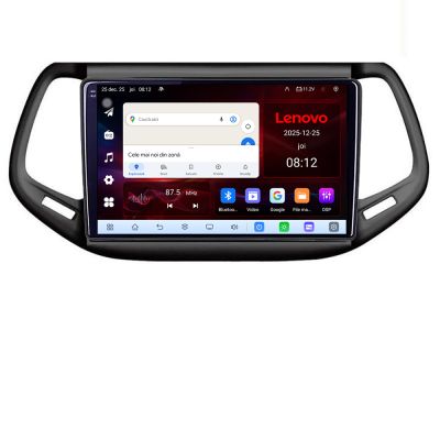 Navigatie Jeep Compass 2017 Lenovo Kit-739 8 Core 2.2 Ghz 8+128 Qled Incell 1K Android 360 Carplay DSP AHD 1080P ADAS 4G Wifi 5Ghz Bluetooth PRO