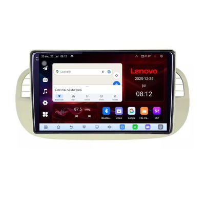 Navigatie Fiat 500 intre anii 2007-2015 8 Core 2.2 Ghz 8+128 Qled Incell 1K Android 360 Carplay DSP AHD 1080P ADAS 4G Wifi 5Ghz Bluetooth PRO