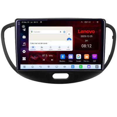 Navigatie Hyundai I10 2007-2013 8 Core 2.2 Ghz 8+128 Qled Incell 1K Android 360 Carplay DSP AHD 1080P ADAS 4G Wifi 5Ghz Bluetooth PRO