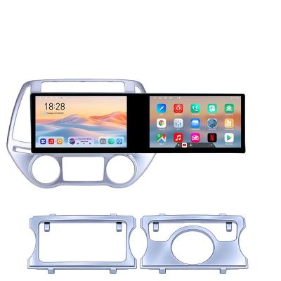 Navigatie Hyundai I20 2011-2014 manual si automat Edotec 2 ecrane  8 core 4+128 21.6 inch Incell android Wifi 5Ghz gps internet  Kit-i20-2012